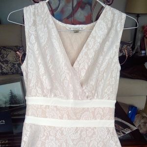 Nude Lace Fit & Flare Dress - Sz 10